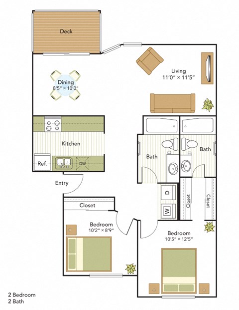 WaterView Two Bedroom, Two Bath